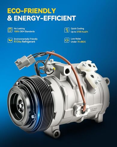 PHILTOP 98328 Air Conditioner AC Compressor with Clutch for Toyota Sequoia 2001-2007, 4Runner 2003-2009 4.7L, Tundra 2007-2009 4.7L, Lexus GX470 2003-2009 in Saudi Arabia