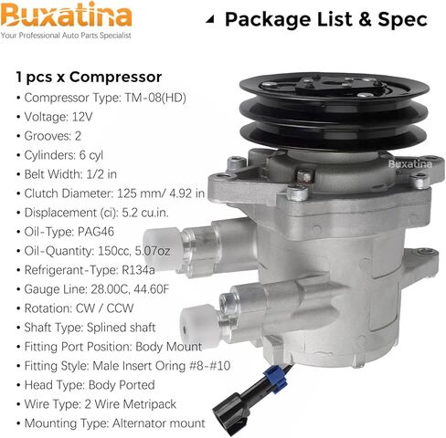 6733655 TM-08 A/C Air Conditioning Compressor for Bobcat 331 334 337 341 773 863 864 873 883 963 S150 S160 S175 S185 S205 S220 S250 S300 S330 T180 T190 T200 T250 T300 T320 103-52017 218-6833 in Kuwait