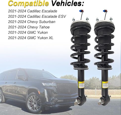 85640957 قطعتان من دعامات ممتص الصدمات الأمامية مع نظام التحكم المغناطيسي بالقيادة متوافق مع كاديلاك إسكاليد ESV، لسيارة تشيفي سوبربان تاهو، لسيارة جي إم سي يوكون XL 2021-2024، 84828335 84828331 in Kuwait