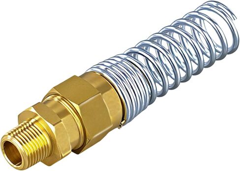 Truck Air Brake Hose Fittings Kit, ANGRICHT DOT Brass 1/2" x 3/8" NPT Male End Connector with Spring Guard, 5 Pack Heavy Duty Air Line Repair Fittings for Semi Trailer in Saudi Arabia