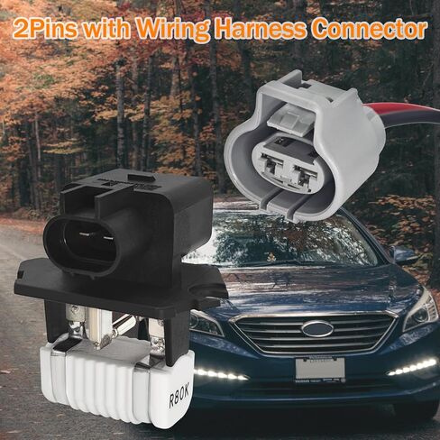 25385-07550 25385-A6000 Engine Cooling Fan Resistor with Wiring Harness Connector for 2011-2017 Hyundai Elantra Sonata & Kia Forte Optima Soul - Replaces 2538507550 25385A6000 in Saudi Arabia