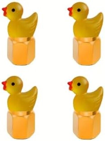 4 PCS Car Tire Valve Caps with Cute Duck Shape, Luminous Decoration, Suitable for Most Cars, Car Motorcycles and Bicycles Accessories in Saudi Arabia
