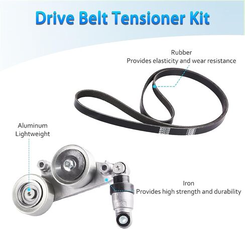 Drive Belt Tensioner Kit Compatible for Honda Accord 2008-2010, Accord Crosstour 2010, Odyssey 2005-2010, Pilot 2006-2011 Replaces 38920-RCA-A03 31170-R70-A01 in Kuwait