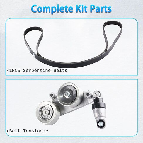 Drive Belt Tensioner Kit Compatible for Honda Accord 2008-2010, Accord Crosstour 2010, Odyssey 2005-2010, Pilot 2006-2011 Replaces 38920-RCA-A03 31170-R70-A01 in Kuwait