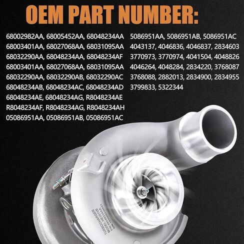 شاحن توربيني HE351VE 68048234AA متوافق مع دودج رام 2500 3500 4500 5500 6.7L L6 ديزل الكمون VGT Turbo 2007-2012 68003401AA 68027068AA in Kuwait