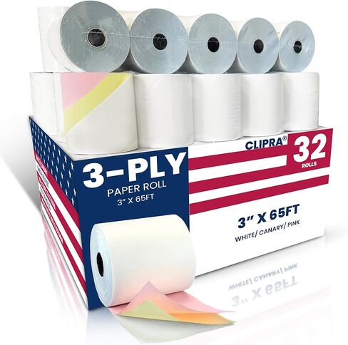 (5 لفات) 3 لفات إيصالات ورقية حرارية مقاس 1/8 × 230 قدمًا، 55 جرامًا لكل متر مربع - متوافقة مع جميع أنظمة نقاط البيع، وسجلات النقد - خالية من مادة BPA، لفات ورق إيصالات عالية الجودة in Saudi Arabia
