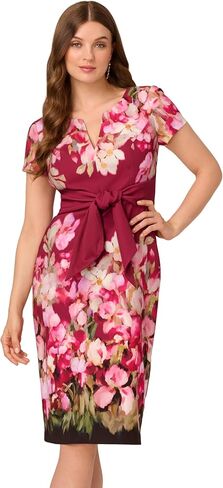 Adrianna Papell Women's Tie Front Stretch Twill Dress in Saudi Arabia