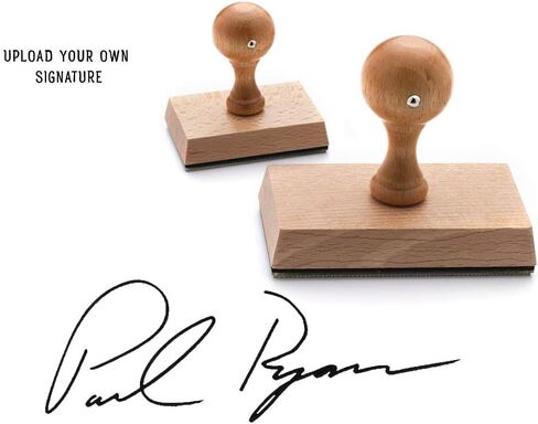 Custom Upload Signature Stamp - Customizable Signature Stamp - Personalized Self-Inking Signature Stamps. Euro Wood Handle in Saudi Arabia