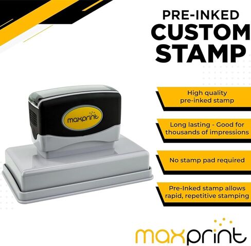 Custom Pre-Inked Logo or Text Large Stamp - Personalized with Your own Image (5/8" x 2-3/16") in Kuwait