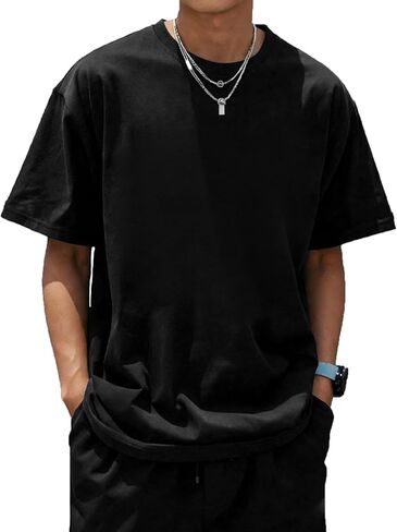 Girls & Young Men's Summer Versatile Casual Crew Neck Short Sleeve T-Shirt Black in Saudi Arabia