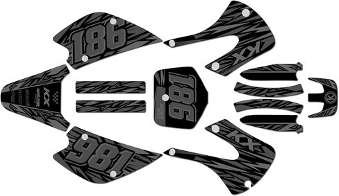 مجموعة رسومات لـ Kawasaki KX85 / KX100 (2001-2013) Twitch Series Green 9 Mil - Easy Go - ملصق دراجة نارية للدراجة الترابية، ملصق سباق الدراجات النارية ملحقات موتوكروس بدون بلاستيك in Kuwait