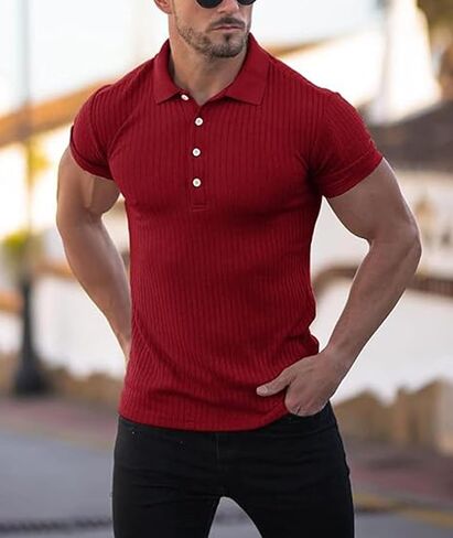 Mens Golf Polo Shirts Short Sleeve Shirts Casual Outdoor Polo Shirt in Saudi Arabia