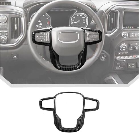 JeCar Carbon Fiber Steering Wheel Trim Cover for 2019-2025 GMC-Sierra 1500 & 2020-2024 GMC-Sierra 2500HD/3500HD & 2021-2024 GMC-Yukon in Saudi Arabia