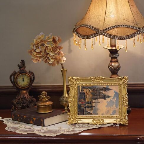 SIKOO 4x6 Vintage Picture Frame Antique Ornate Gold Photo Frame with Glass for Table Top and Wall Display Vintage Home Decor Photo Gallery Art in Saudi Arabia