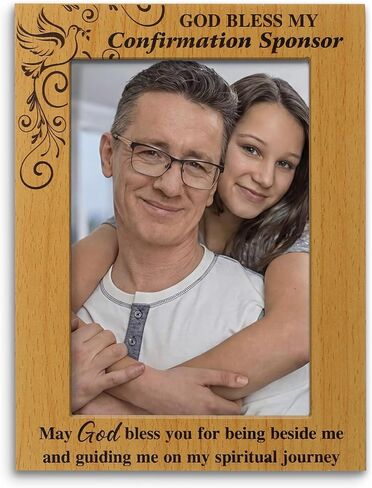 Gerrii God Bless My Confirmation Sponsor Picture Frame Confirmation Sponsor Gifts May God Bless You for Being Beside Me and Guiding Me on My Spiritual Journey Thank You Gift for Display Photo 4" x 6" in Saudi Arabia