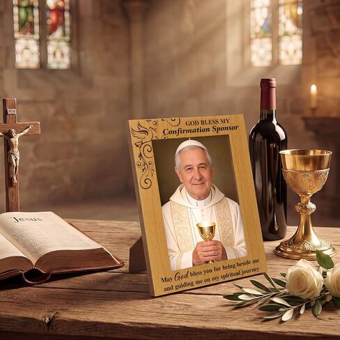 Gerrii God Bless My Confirmation Sponsor Picture Frame Confirmation Sponsor Gifts May God Bless You for Being Beside Me and Guiding Me on My Spiritual Journey Thank You Gift for Display Photo 4" x 6" in Saudi Arabia