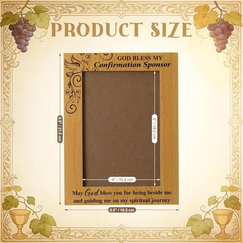 Gerrii God Bless My Confirmation Sponsor Picture Frame Confirmation Sponsor Gifts May God Bless You for Being Beside Me and Guiding Me on My Spiritual Journey Thank You Gift for Display Photo 4" x 6" in Saudi Arabia