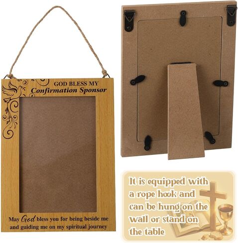 Gerrii God Bless My Confirmation Sponsor Picture Frame Confirmation Sponsor Gifts May God Bless You for Being Beside Me and Guiding Me on My Spiritual Journey Thank You Gift for Display Photo 4" x 6" in Saudi Arabia
