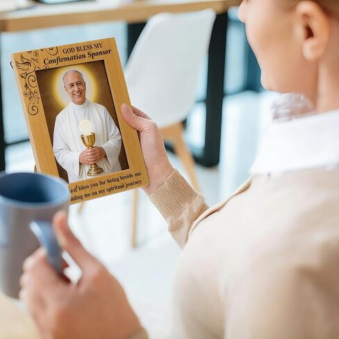 Gerrii God Bless My Confirmation Sponsor Picture Frame Confirmation Sponsor Gifts May God Bless You for Being Beside Me and Guiding Me on My Spiritual Journey Thank You Gift for Display Photo 4" x 6" in Saudi Arabia