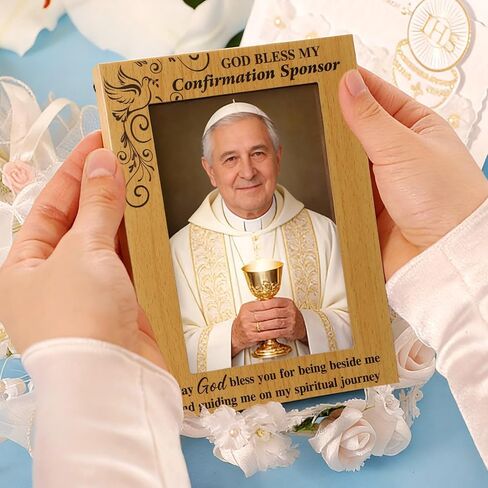 Gerrii God Bless My Confirmation Sponsor Picture Frame Confirmation Sponsor Gifts May God Bless You for Being Beside Me and Guiding Me on My Spiritual Journey Thank You Gift for Display Photo 4" x 6" in Saudi Arabia