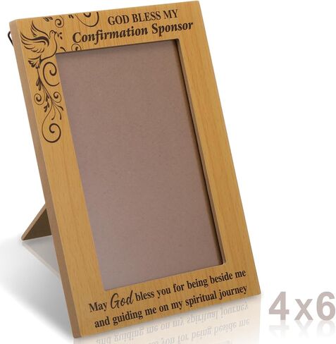 Gerrii God Bless My Confirmation Sponsor Picture Frame Confirmation Sponsor Gifts May God Bless You for Being Beside Me and Guiding Me on My Spiritual Journey Thank You Gift for Display Photo 4" x 6" in Saudi Arabia