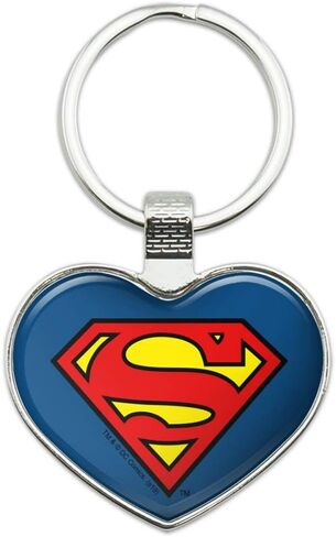 GRAPHICS & MORE Superman Classic S Shield Logo Keychain Heart Love Metal Key Chain Ring in Saudi Arabia