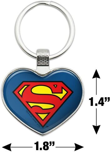 GRAPHICS & MORE Superman Classic S Shield Logo Keychain Heart Love Metal Key Chain Ring in Saudi Arabia
