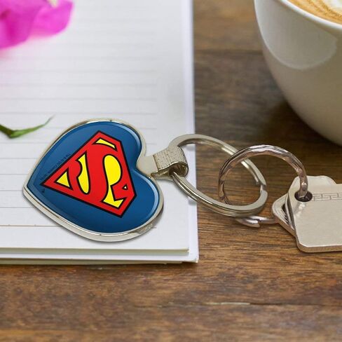 GRAPHICS & MORE Superman Classic S Shield Logo Keychain Heart Love Metal Key Chain Ring in Saudi Arabia