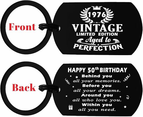 Viayen 50th Birthday Gifts Women Men, Vintage 1975 Keychain, Turning 50 Years Old Birthday Present Decorations for Female Male in Saudi Arabia