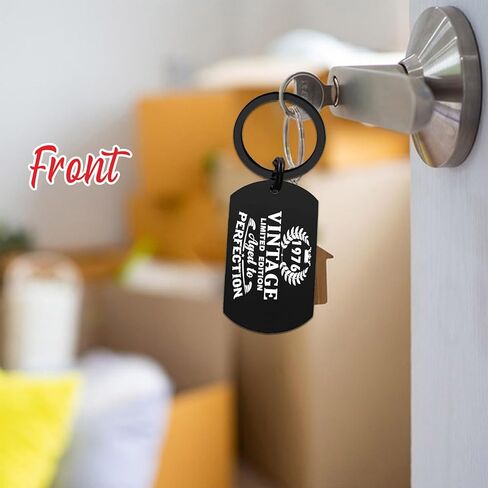 Viayen 50th Birthday Gifts Women Men, Vintage 1975 Keychain, Turning 50 Years Old Birthday Present Decorations for Female Male in Saudi Arabia