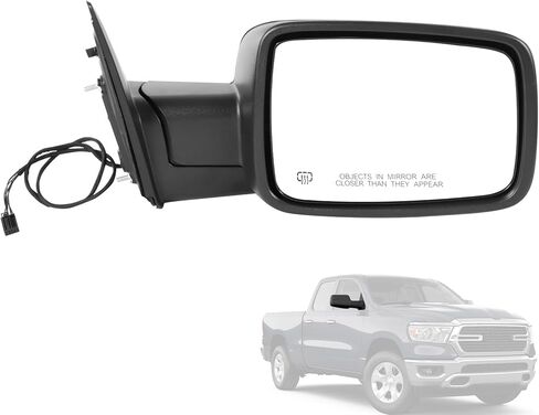 Door Mirror Left Driver Side Replacement For Ram 1500 2014-2018 Ram 2500 2013-2018, Replace 68462819AA, Black 6PINS in Saudi Arabia
