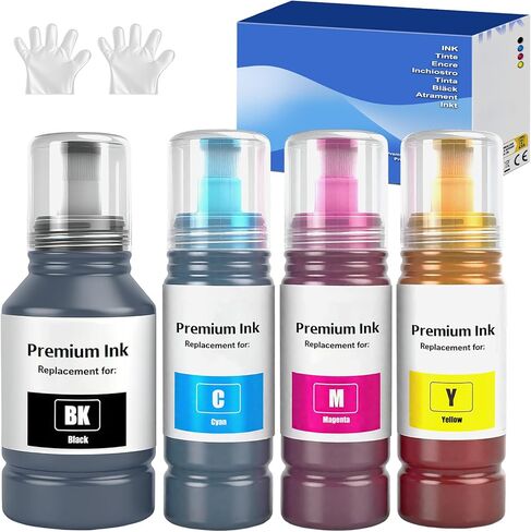 502 Ink Compatible with Epson 502 Ink Refill Bottles for Ecotank ET-2850 ET-3850 ET-4850 ET-15000 ET-3830 ET-2760 ET-4760 ET-3760 ET-3843 ET-3710 ET-2700 ET-2750 ET-3700 Inkjet Printer, 5P 2BK C M Y in Saudi Arabia