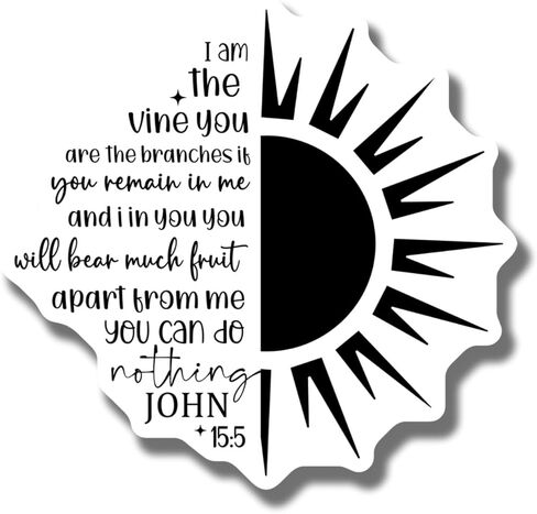 Inspirational Bible Verse Magnet - Christian Decoration - Scripture Fridge Magnet Car Magnet - John 15 5 - Religious Kitchen Decor - Faith Gift - AAMT1722 in Saudi Arabia