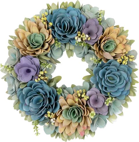 Northlight Artificial Floral Wooden Spring Wreath with Seed Pods - 14" in Kuwait