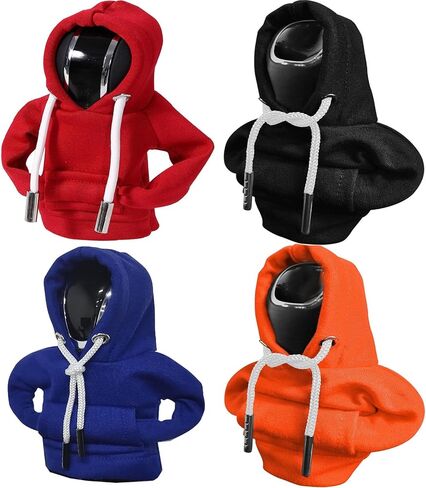 4pcs Gear Shift Hoodie Car Gear Shift Cover Mini Hoodie for Auto Shifter, Auto Interior Cute Gadgets, Universal Car Decoration Accessories in Kuwait