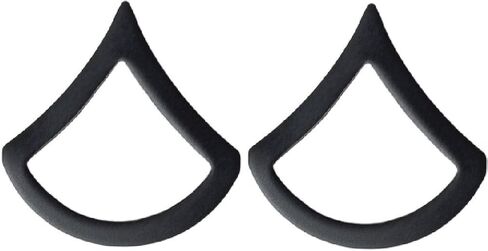 U.S. Army Metal Pin On Enlisted Rank BLACK - 1 PAIR (E3 PFC) in Saudi Arabia