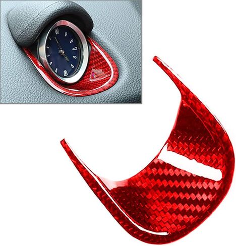 Cnkaka036 Real Carbon Fiber Dashboard Center Clock Compass Cover For Maserati Ghibli 2014 2015 2016 2017 2018 2019 2020 2021, Red in Kuwait