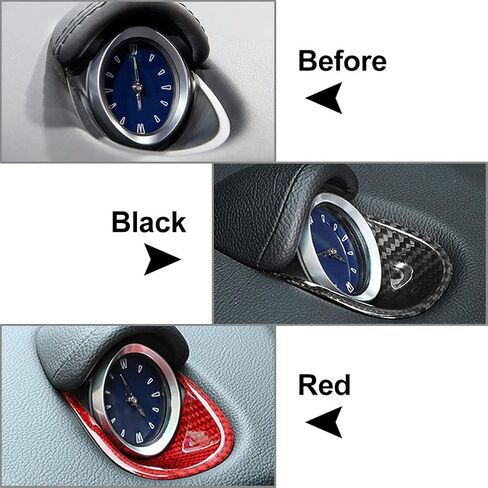 Cnkaka036 Real Carbon Fiber Dashboard Center Clock Compass Cover For Maserati Ghibli 2014 2015 2016 2017 2018 2019 2020 2021, Red in Kuwait