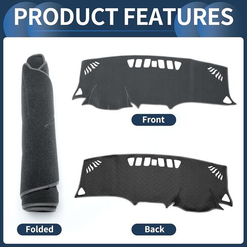 Dashboard Cover Dash Cover Mat Carpet for Chevy Equinox 2018-2022 Polyester Gray in Saudi Arabia