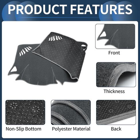 Dashboard Cover Dash Cover Mat Carpet for Chevy Equinox 2018-2022 Polyester Gray in Saudi Arabia