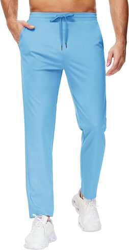 29"/34"/36" Inseam Men's Sweatpants with Zipper Pockets Men Joggers Running Workout Athletic Gym Track Tall Pants in Kuwait