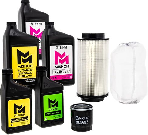 MISHON Full Service Engine Oil Change Kit 5W-50 for Polaris Sportsman 500 Touring (2013) in Saudi Arabia