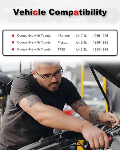4-Count Fuel Injector Compatible with Toyota 4Runner 1989-1995, Pickup 1989-1995, T100 1993-1994 - L4 2.4L Replacement for 23250-35040 FJ522 23209-35040 23209-65020 84212133 in Saudi Arabia