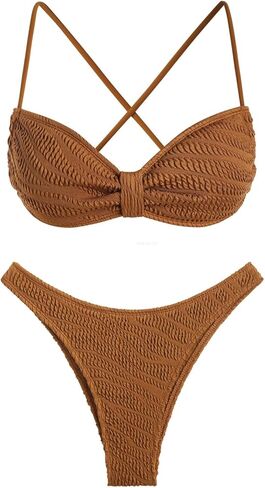 seamoly Glitter Metallic Fishnet Overlay Criss Cross Bikini Set, Light Pink in Saudi Arabia