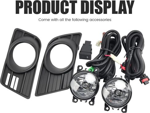 DLAA Fog Lights For Suzuki Swift 2007 2008 2009 2010 Front Fog Lamps Kit Car Styling Spot Light With Cables and Switch, Clear Lens - 1 Pair in Kuwait