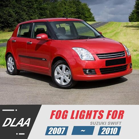 DLAA Fog Lights For Suzuki Swift 2007 2008 2009 2010 Front Fog Lamps Kit Car Styling Spot Light With Cables and Switch, Clear Lens - 1 Pair in Kuwait