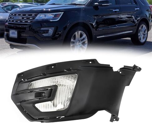 Silscvtt الجانب الأيسر للسائق مصابيح الضباب الأمامية الهالوجين استبدال الجمعية ل Explorer 2016-2017 الضباب القيادة الخفيفة ث/الحافة FB5Z15201G in Kuwait