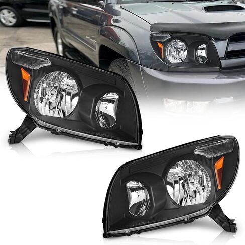WEELMOTO for 03-05 4Runner Headlights Replacement for 2003 2004 2005 4Runner Headlight Pair set with Chrome Housing Amber Reflector L+R in Saudi Arabia