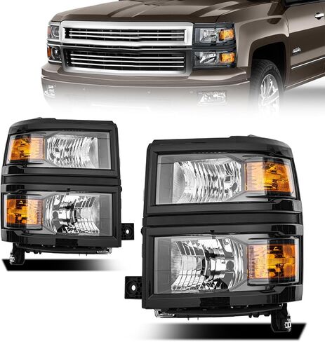 مجموعة المصابيح الأمامية لسيارة بيك اب تشيفي سيلفرادو 2014-2015 - مصابيح أمامية بديلة، مصابيح المصد الأمامي in Kuwait