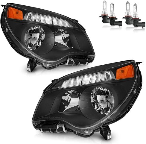 Headlights Assembly for 2010-2015 Chevy Equinox LS LT Halogen Headlamp Replacement, High/Low Beam W/Bulbs, Driver & Passenger Side in Saudi Arabia